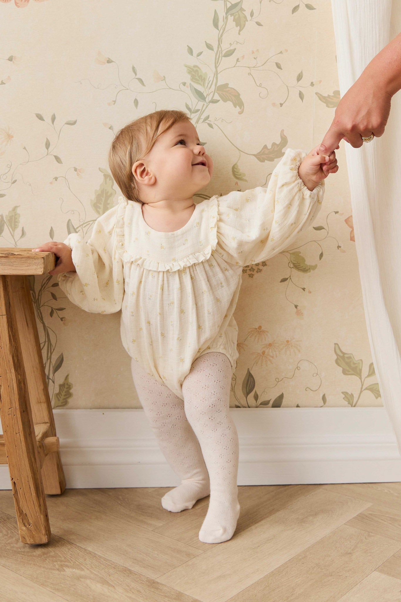 Organic Cotton Muslin Frances Playsuit - Vintage Ditsy