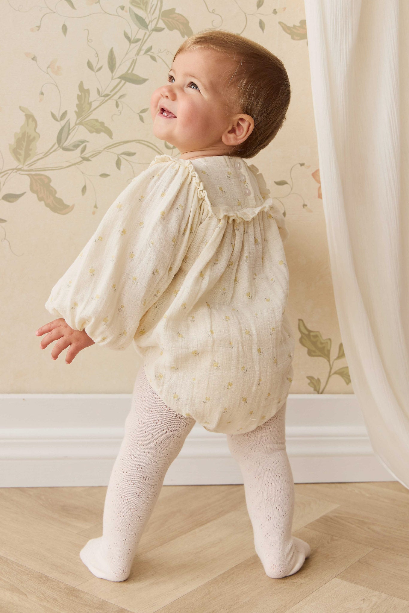 Organic Cotton Muslin Frances Playsuit - Vintage Ditsy