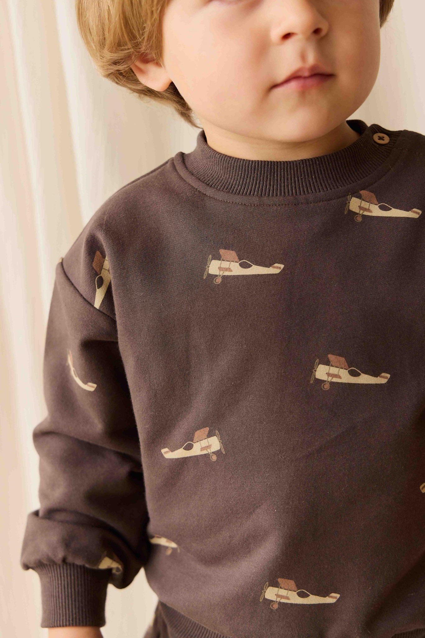 Organic Cotton Peyton Sweatshirt - Pilot Planes Bistre