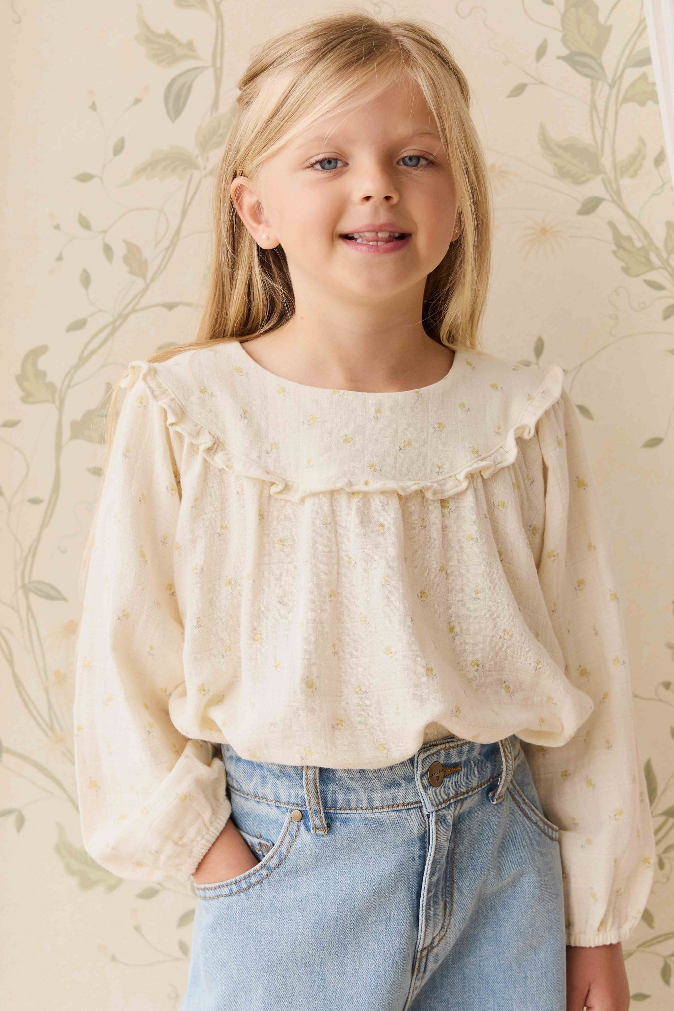 Organic Cotton Muslin Amira Blouse - Vintage Ditsy