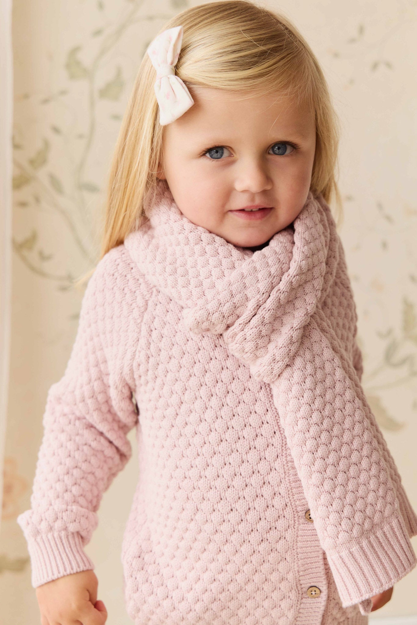 Maple Cardigan - Pastel Pink Marle