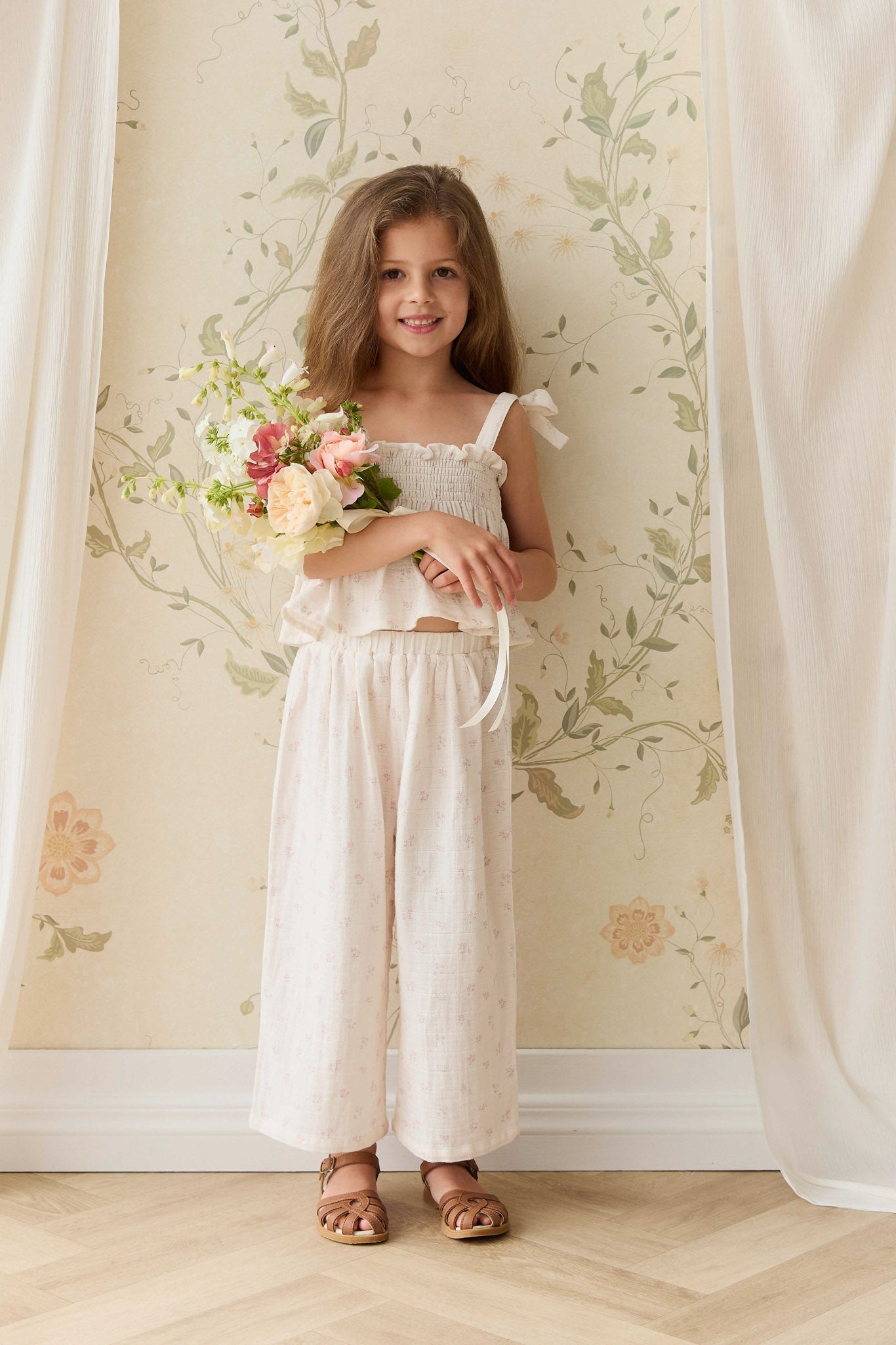 Organic Cotton Muslin Odette Pant - Pauline Pink