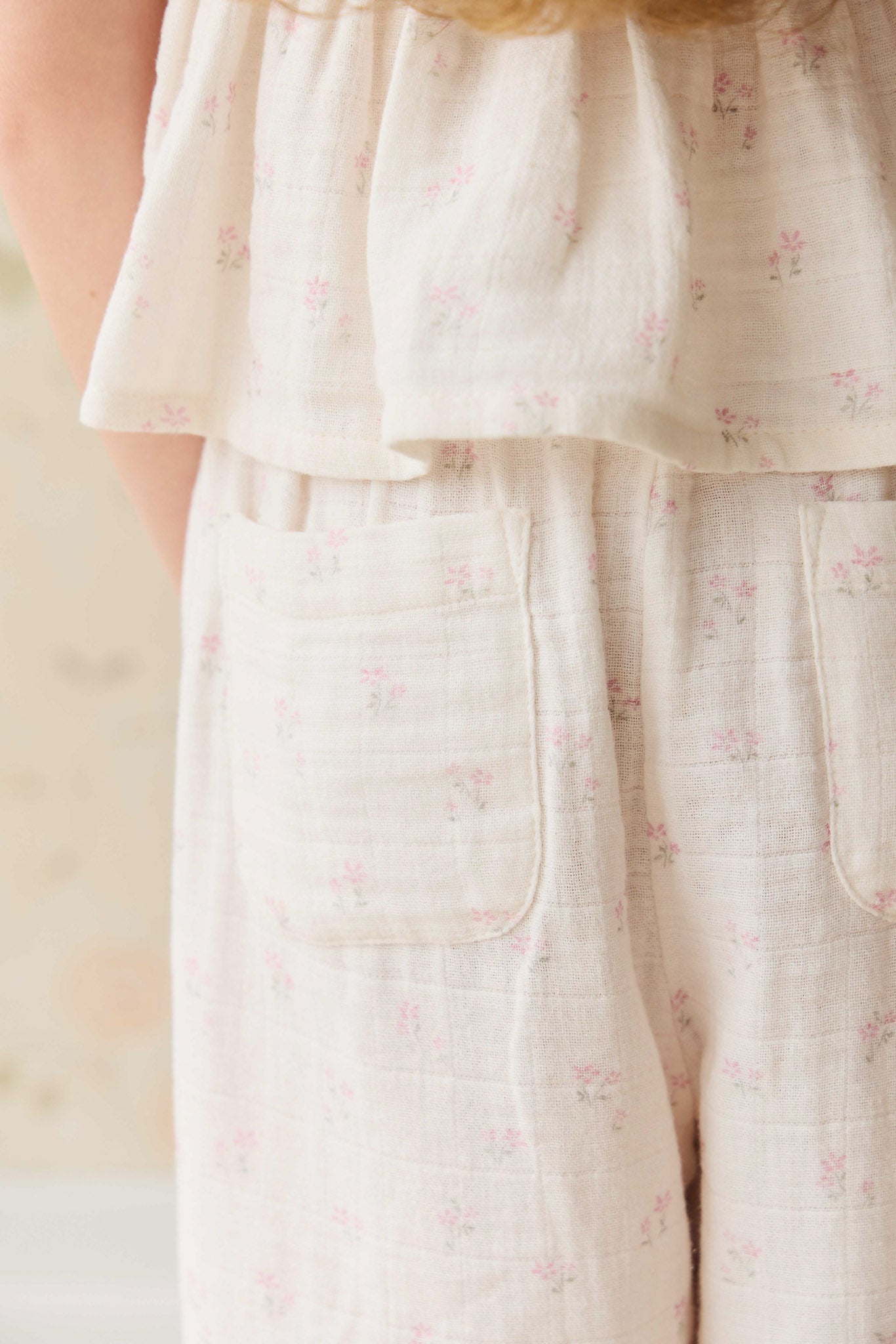 Organic Cotton Muslin Odette Pant - Pauline Pink