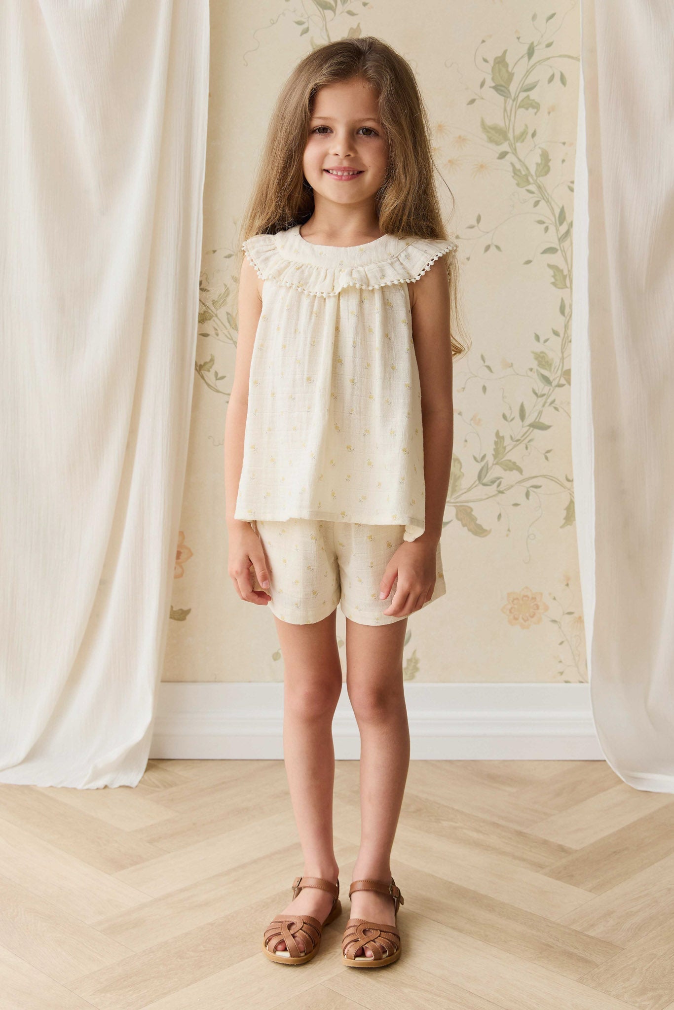 Organic Cotton Muslin Emelia Short - Vintage Ditsy