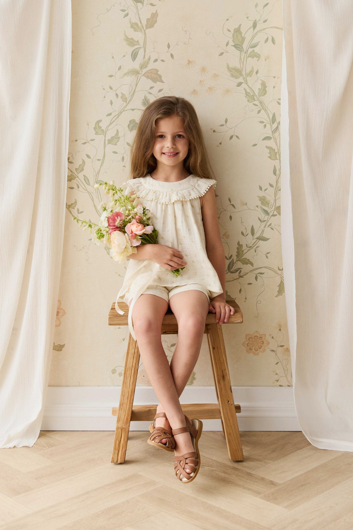 Organic Cotton Muslin Annalise Top - Vintage Ditsy