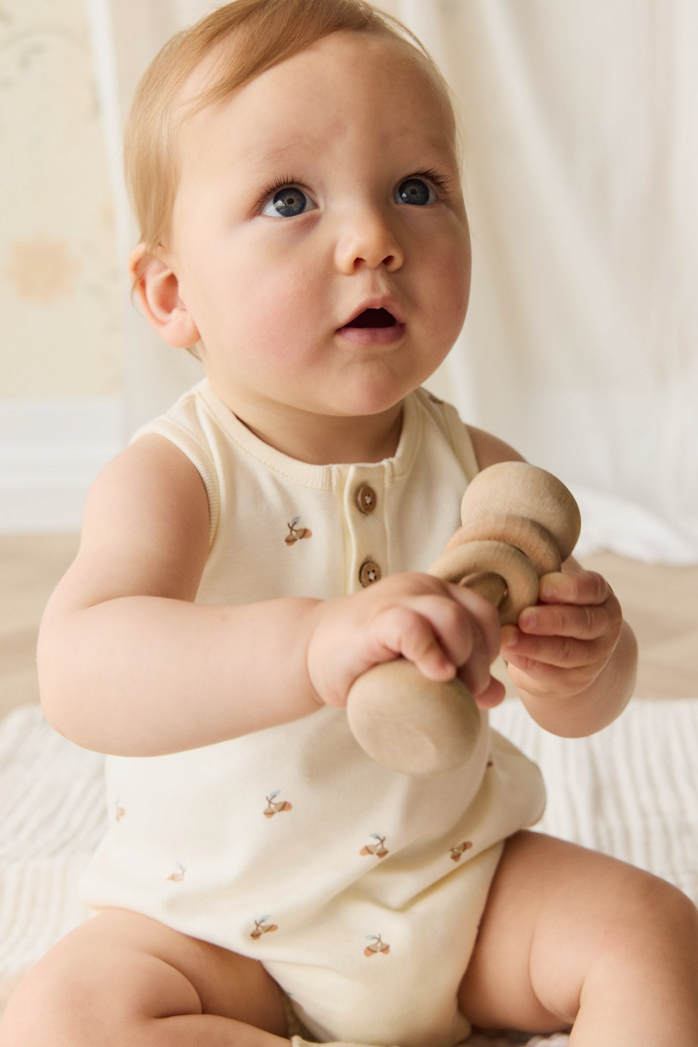 Organic Cotton Archie Playsuit - Forest Night Acorns