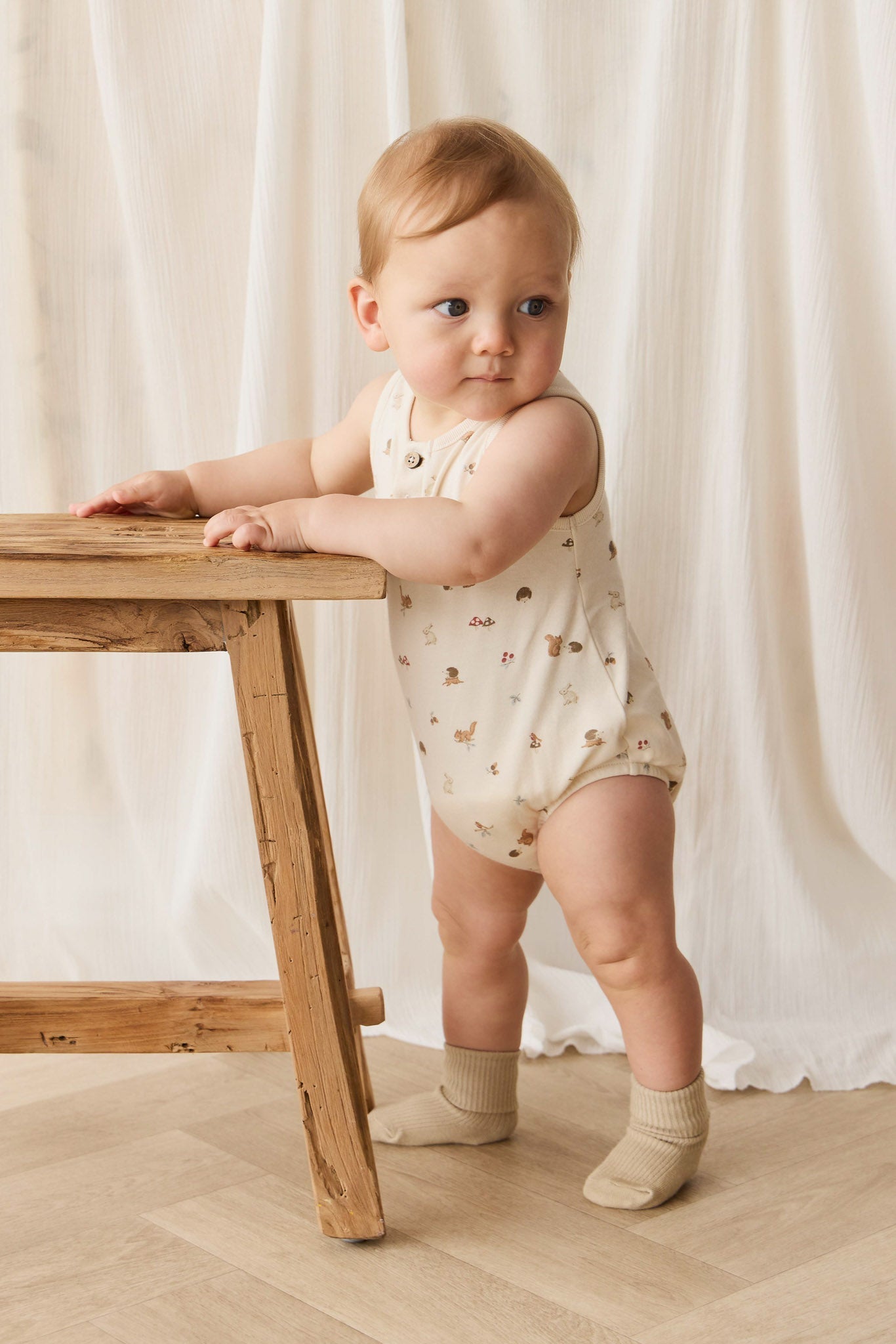 Organic Cotton Archie Playsuit - Forest Gathering