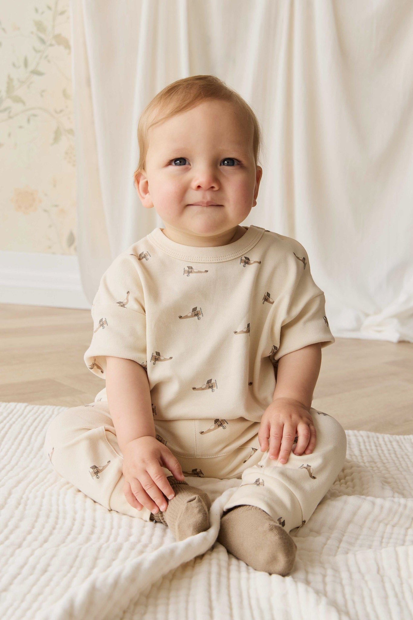 Pima Cotton Wesley Pant - Fly High Vanilla Cream