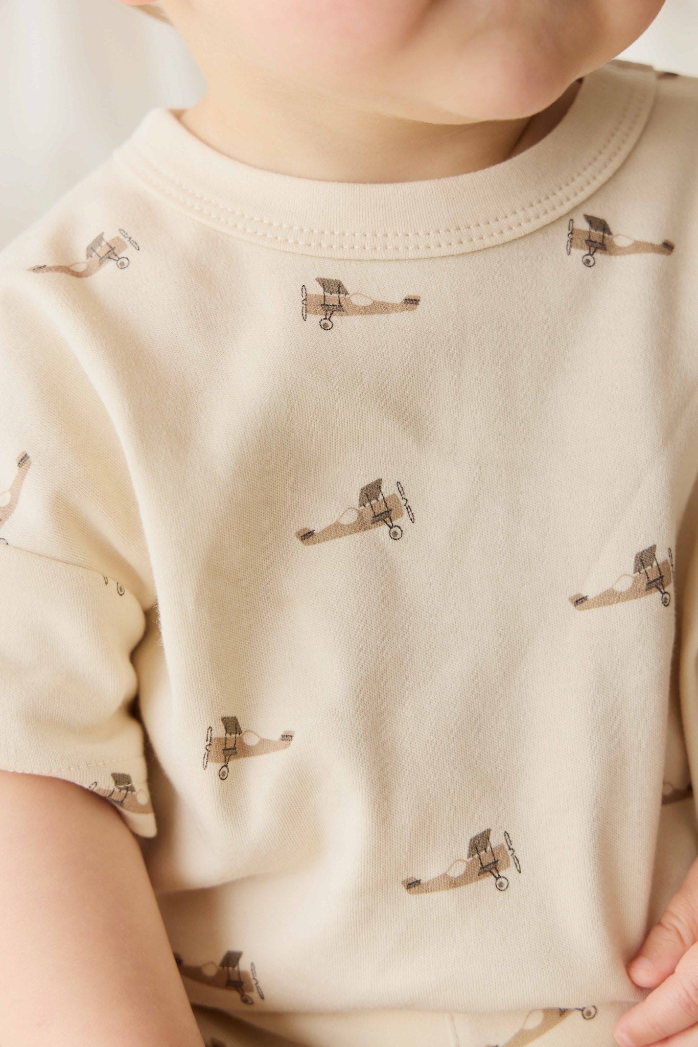 Pima Cotton Wesley Tee - Fly High Vanilla Cream