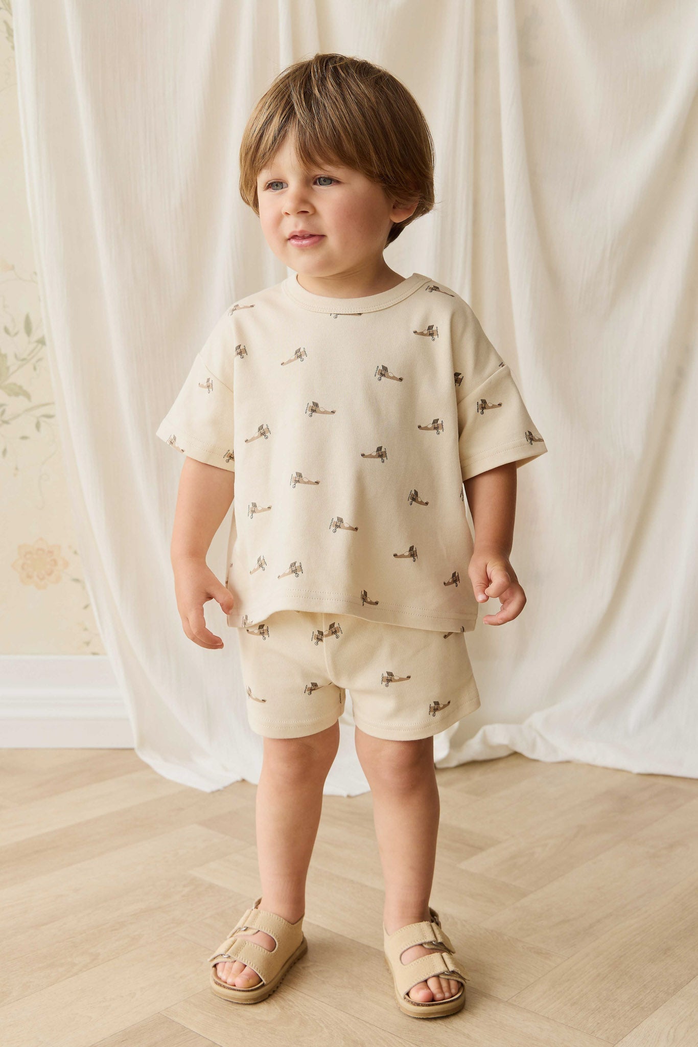 Pima Cotton Wesley Tee - Fly High Vanilla Cream