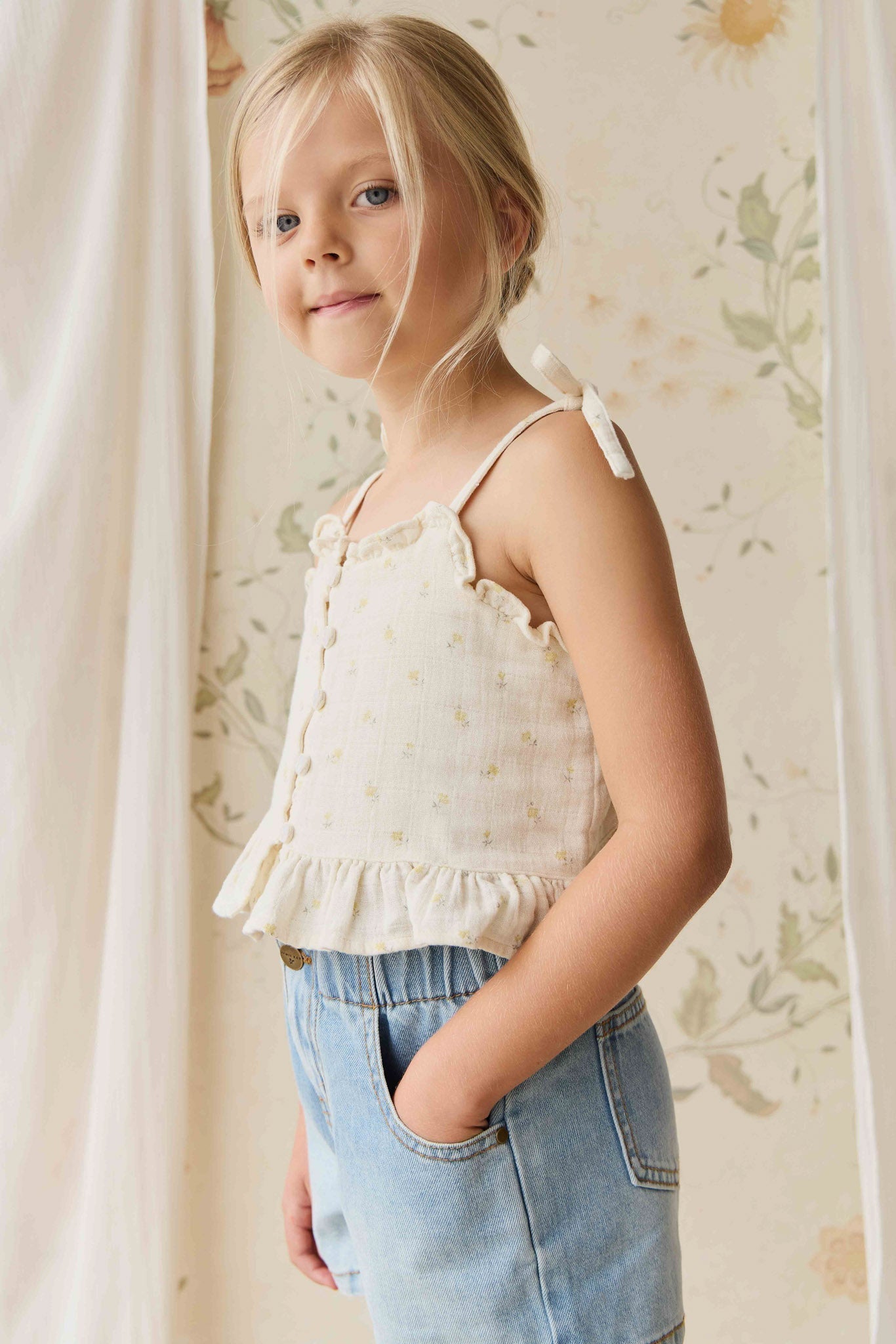 Organic Cotton Muslin Mirabel Top - Vintage Ditsy