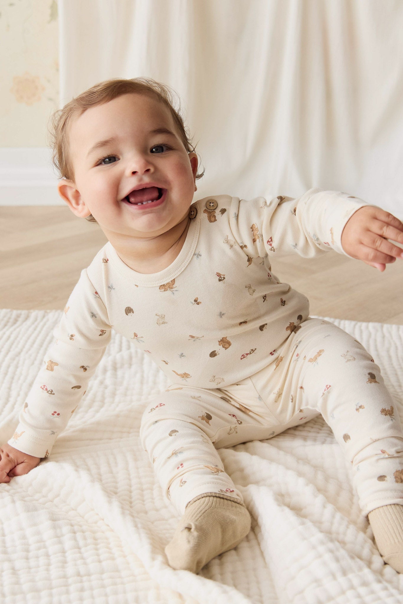 Organic Cotton Fernley Bodysuit - Forest Gathering