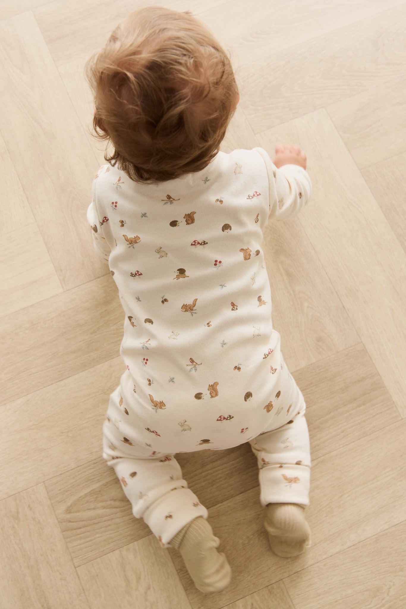 Organic Cotton Reese Zip Onepiece - Forest Gathering