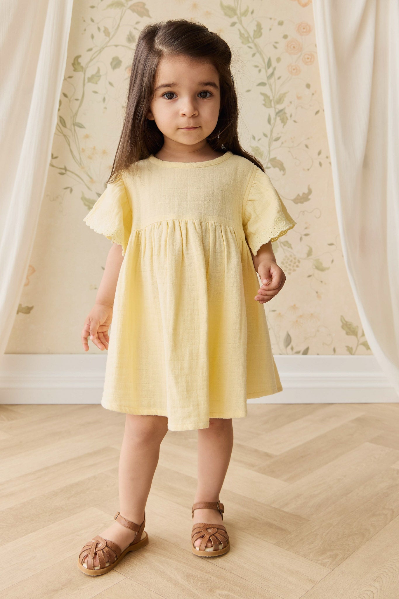 Organic Cotton Muslin Phillipa Dress - Sunshine
