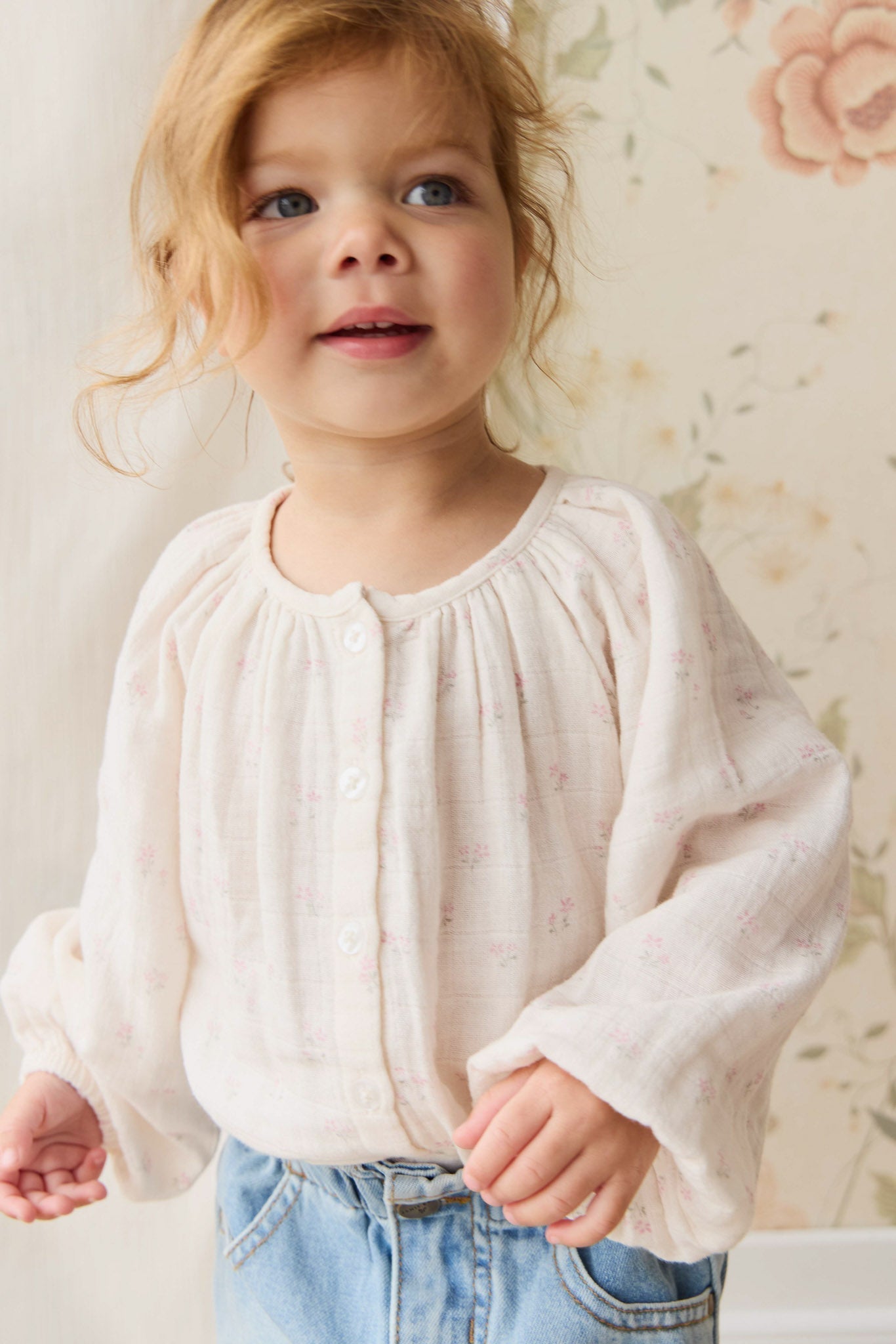 Organic Cotton Muslin Heather Blouse - Pauline Pink