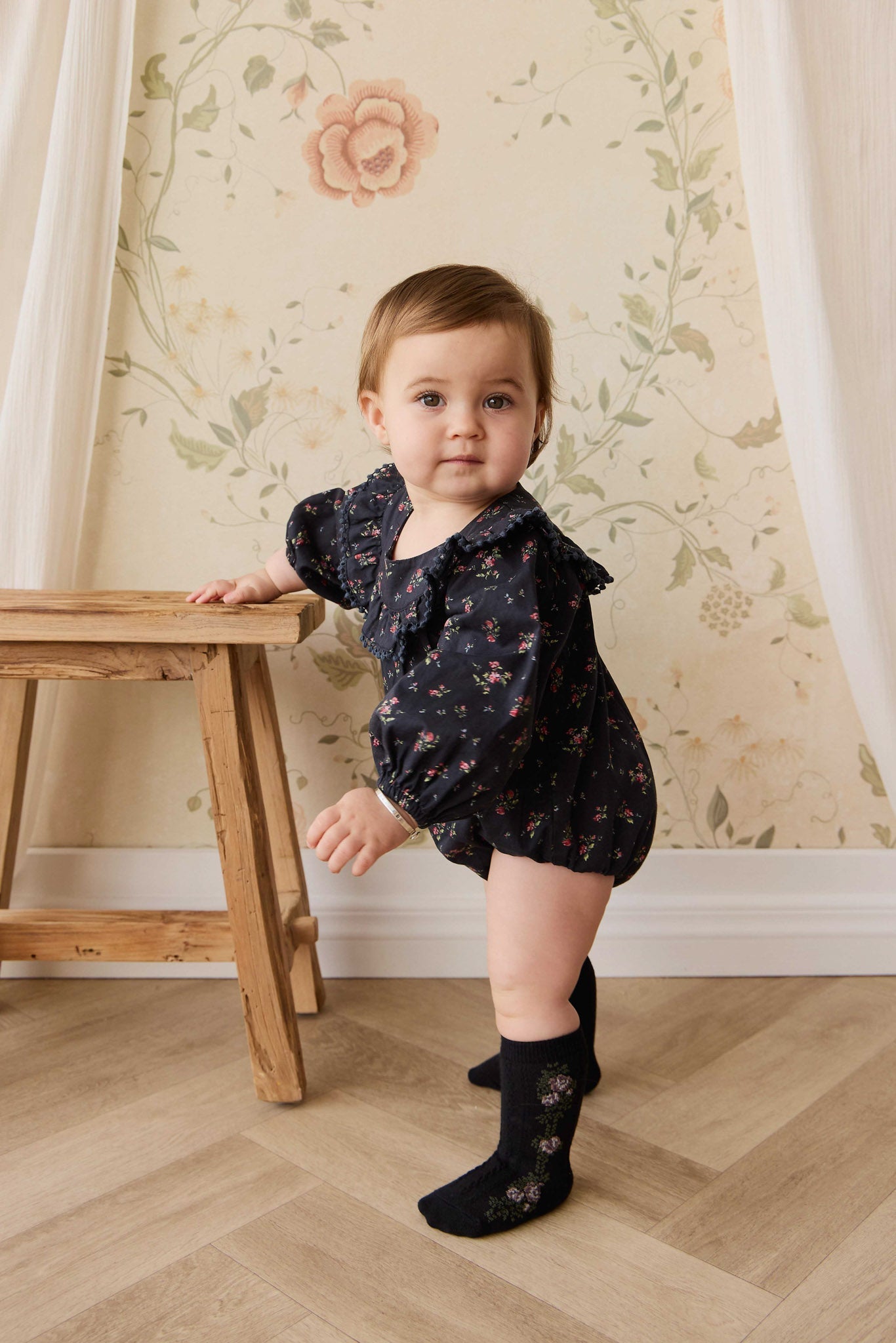 Organic Cotton Malia Playsuit - Bianca Noir
