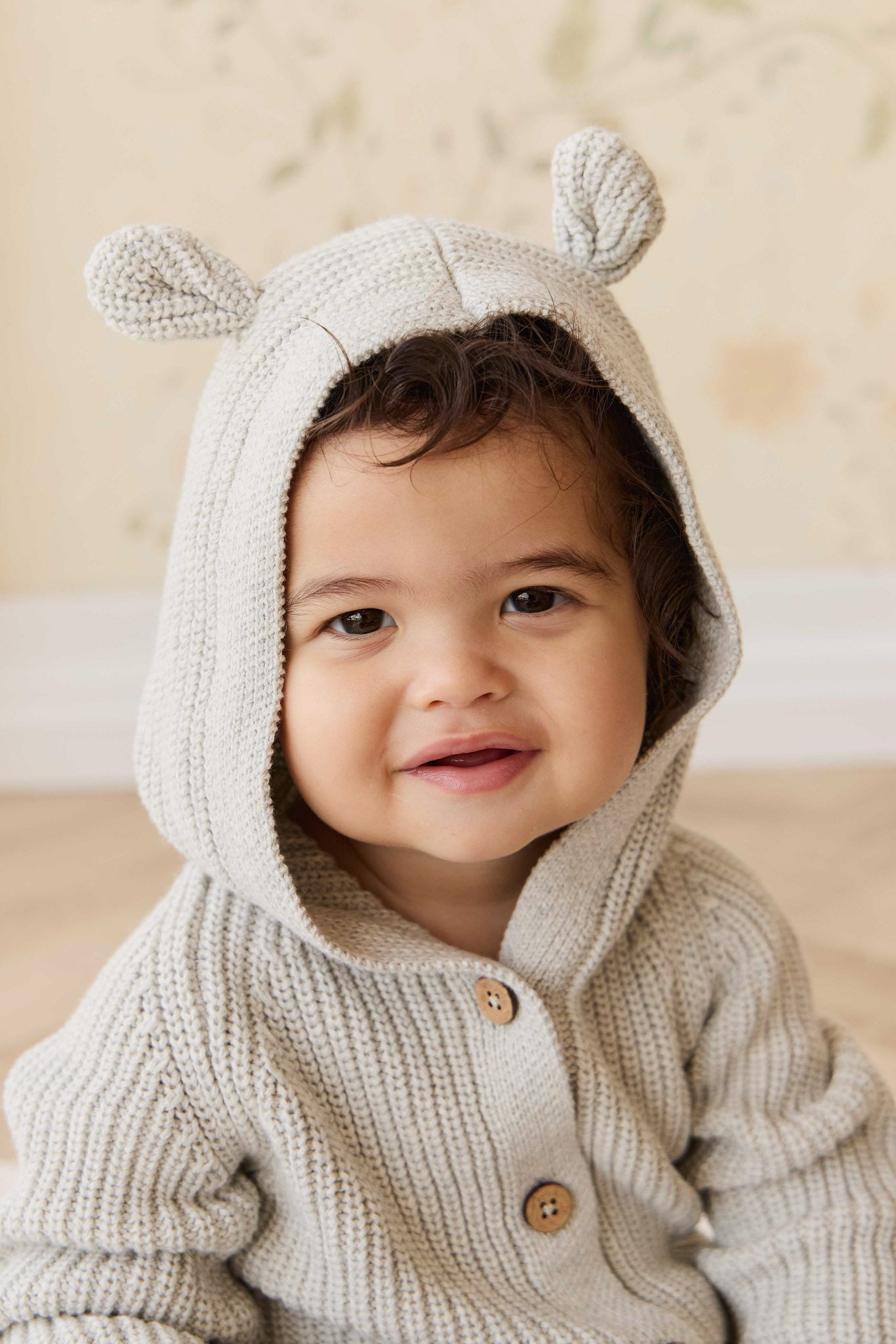 Bear Knit Onepiece - Light Grey Marle