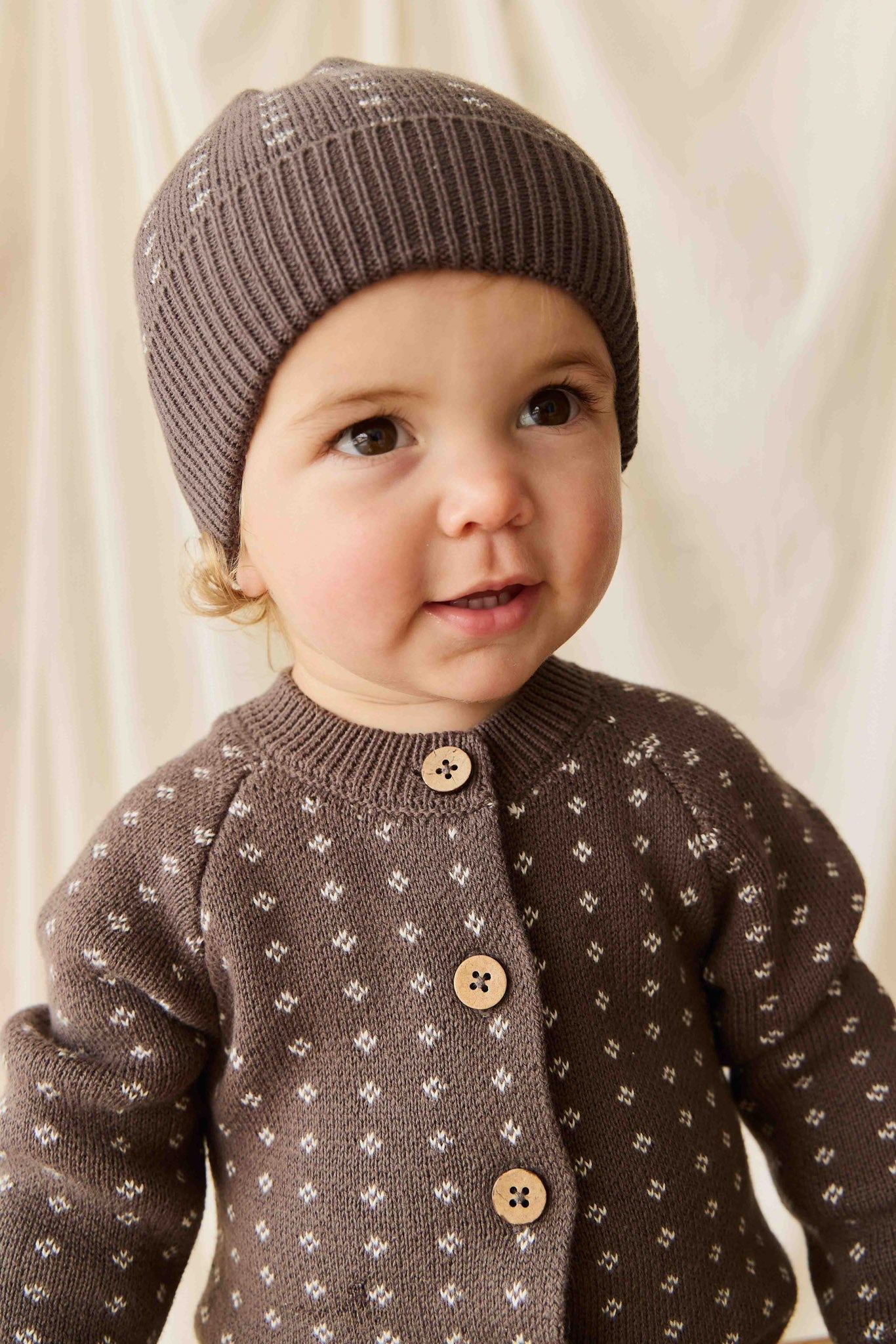 Dorian Onepiece - Knitted Diamonds Coffee