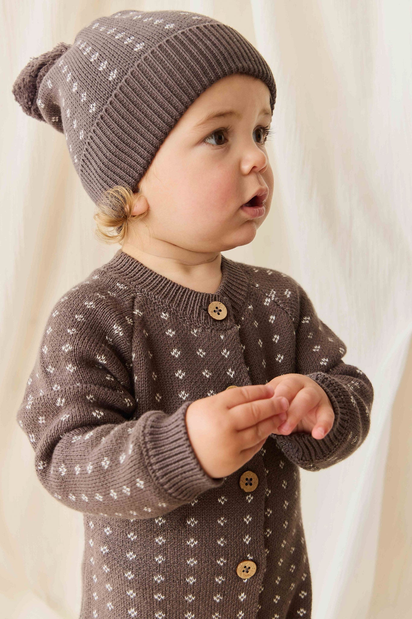 Dorian Beanie - Knitted Diamonds Coffee