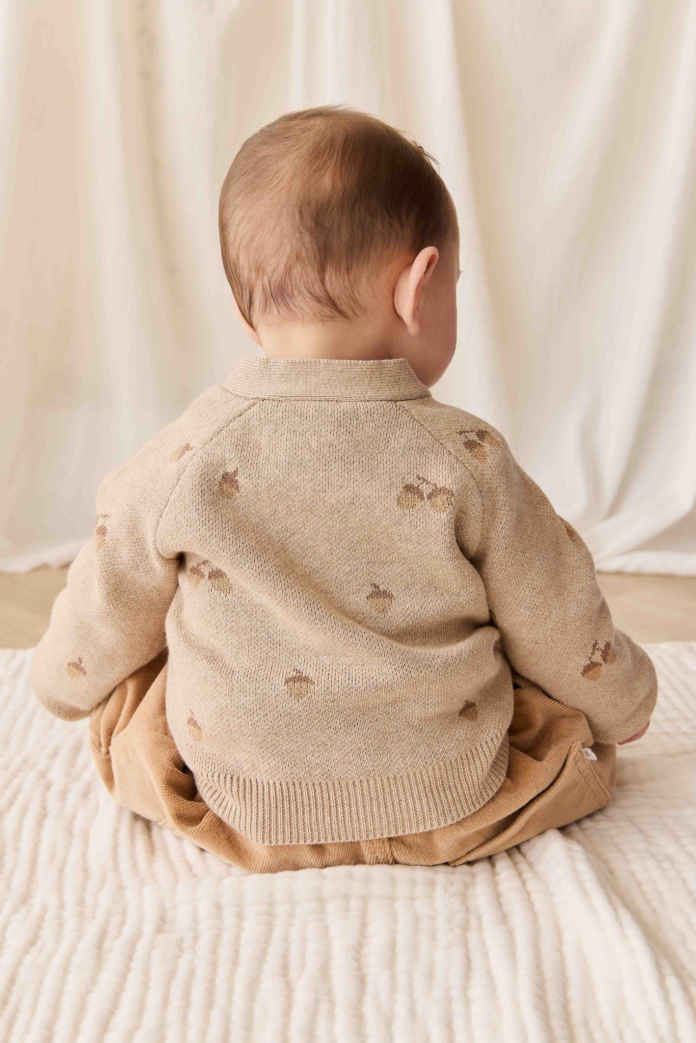 Easton Cardigan - Forest Acorns Cashew Marle