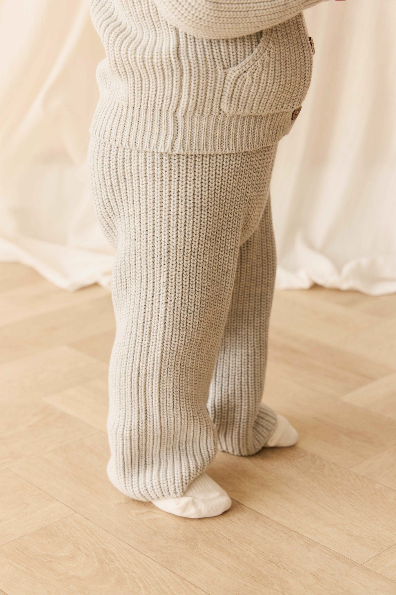 OG Morgan Knit Pant - Light Grey Marle