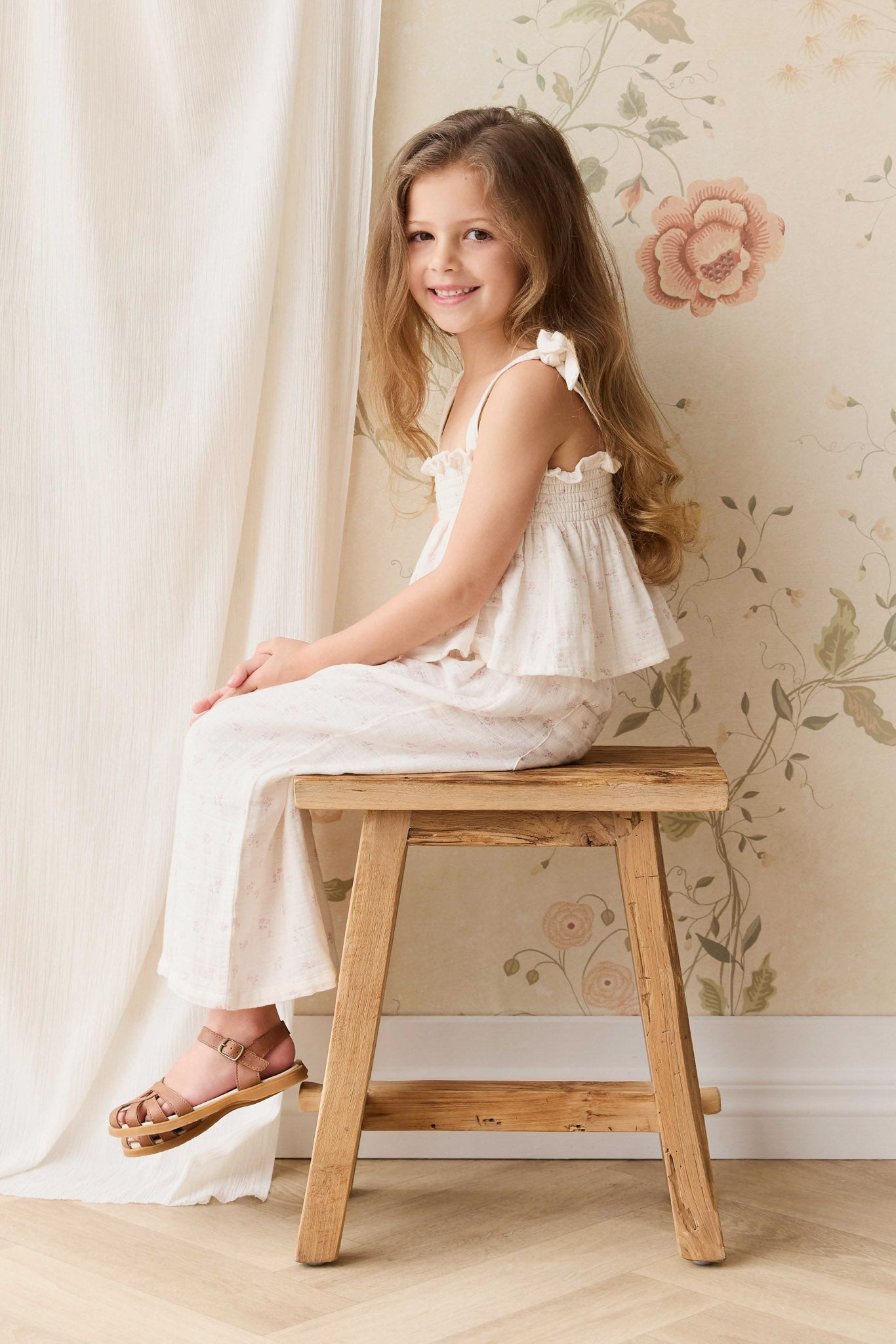 Organic Cotton Muslin Odette Pant - Pauline Pink