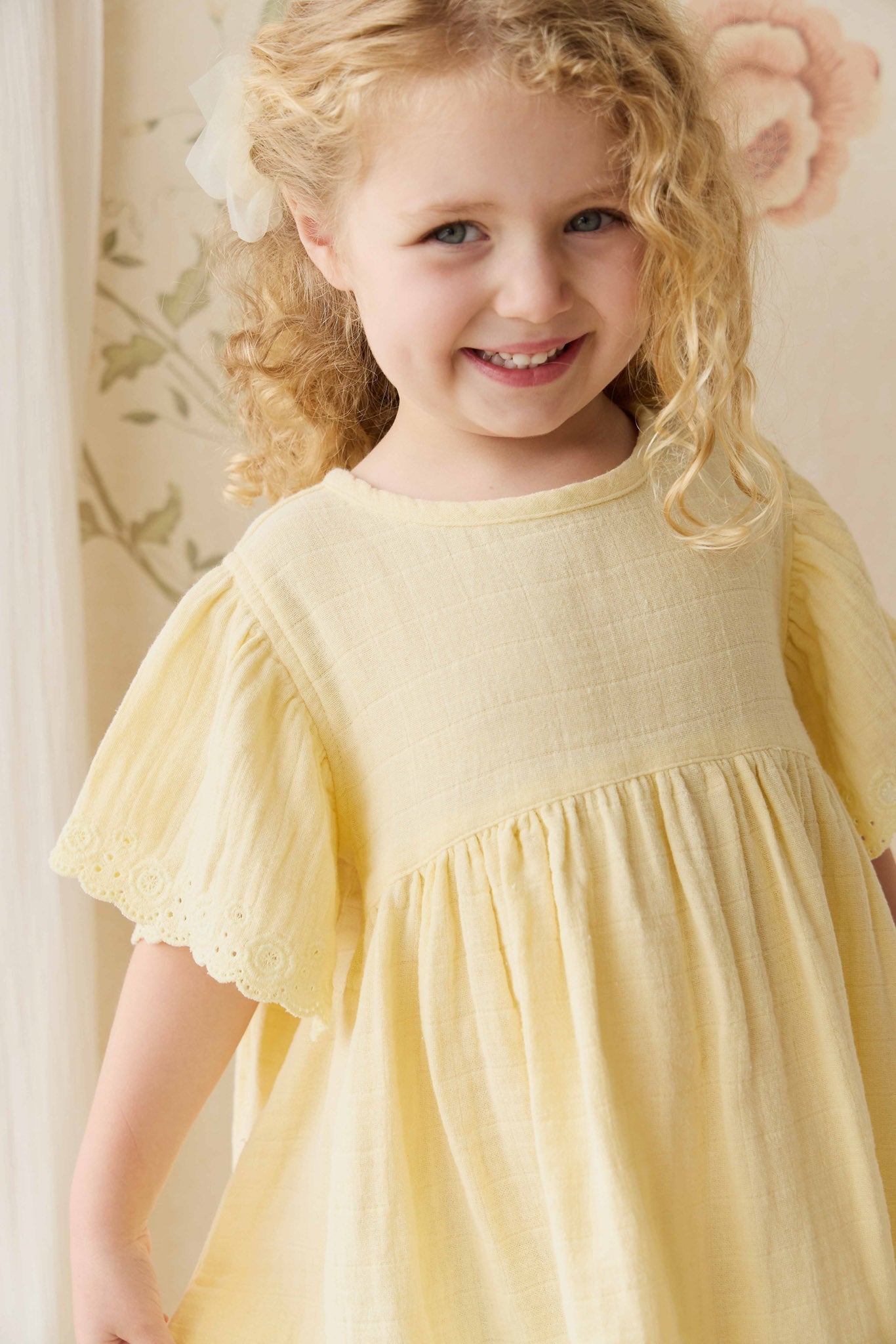 Organic Cotton Muslin Phillipa Dress - Sunshine