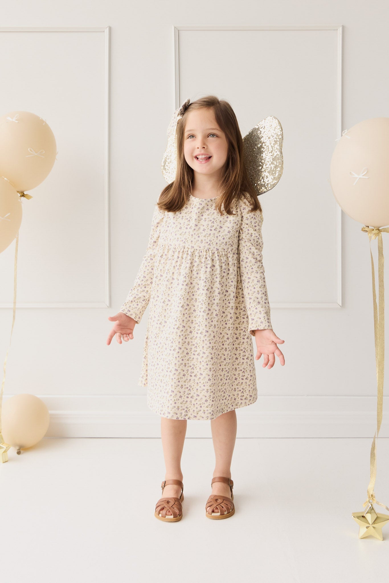 Organic Cotton Pixie Dress - Blueberry Field Raindrops