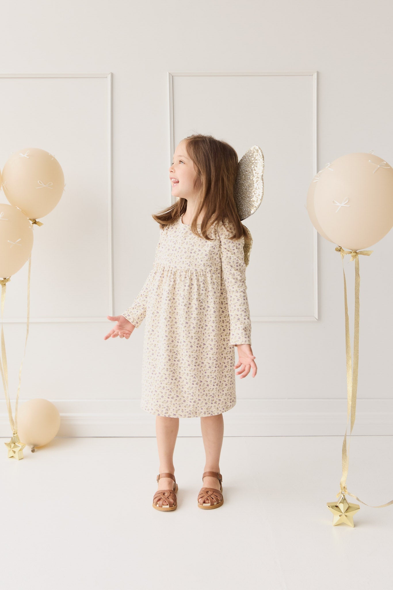 Organic Cotton Pixie Dress - Blueberry Field Raindrops