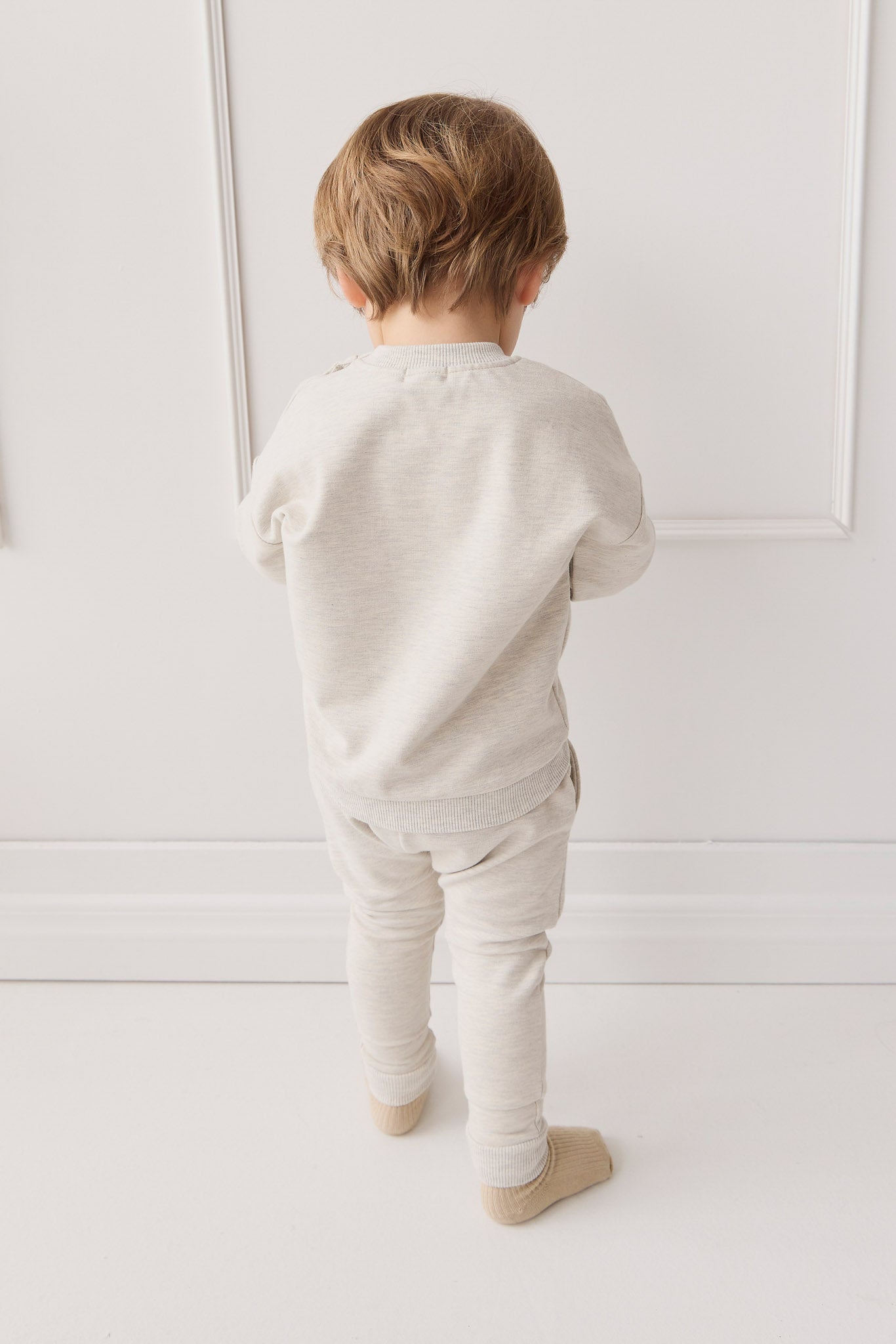 Organic Cotton Damien Sweatshirt - Oatmeal Marle Little Ted
