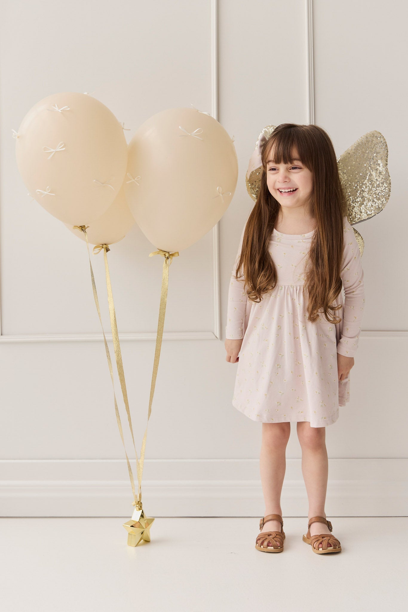 Organic Cotton Tallulah Dress - Simple Flowers Lilac