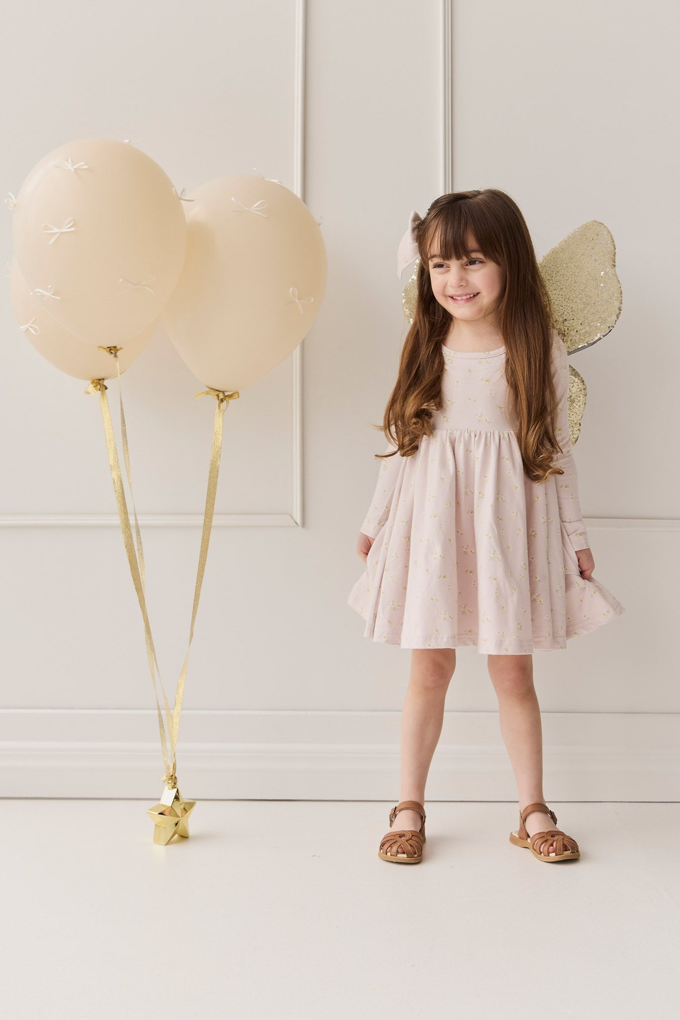 Organic Cotton Tallulah Dress - Simple Flowers Lilac