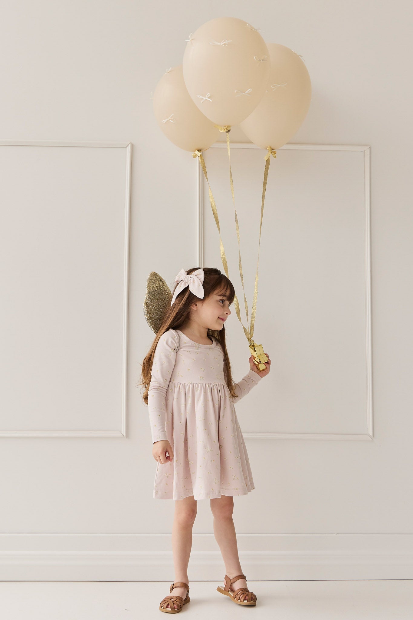Organic Cotton Tallulah Dress - Simple Flowers Lilac