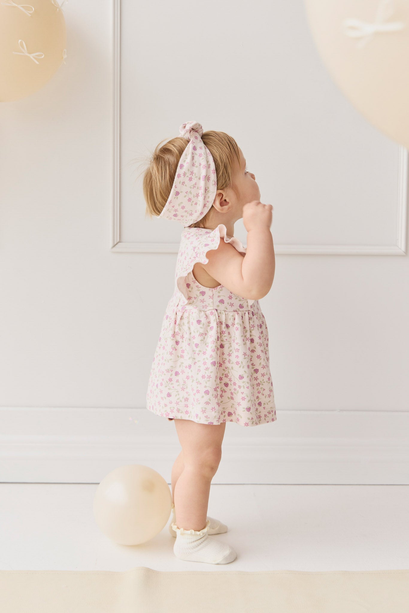 Organic Cotton Headband - Adaline Berries Ballet Pink