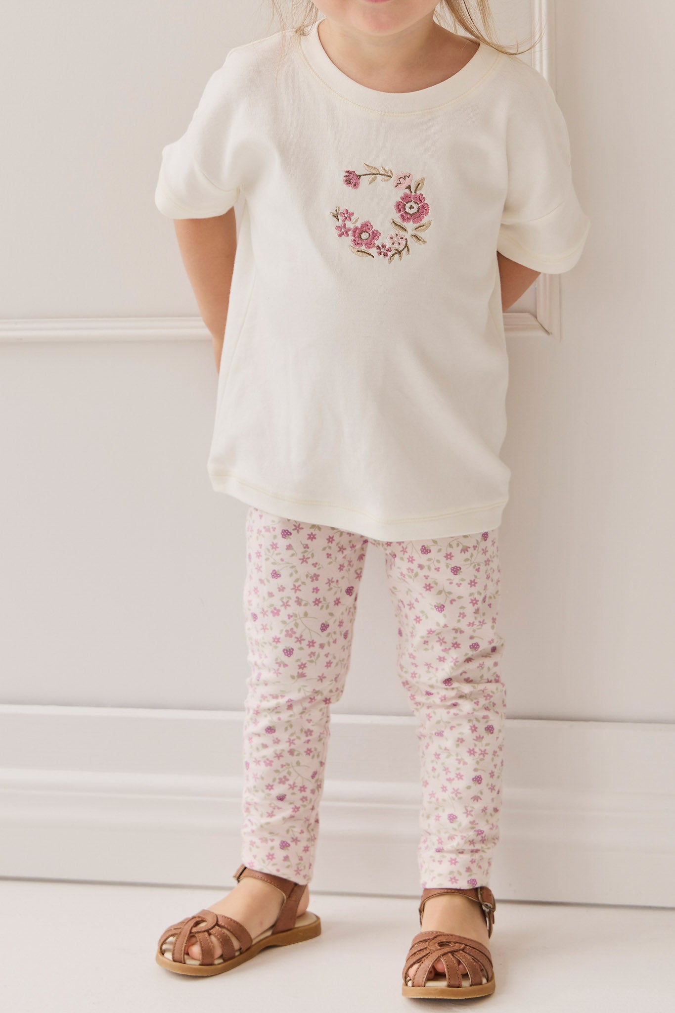Organic Cotton Everyday Legging - Adaline Berries Ballet Pink