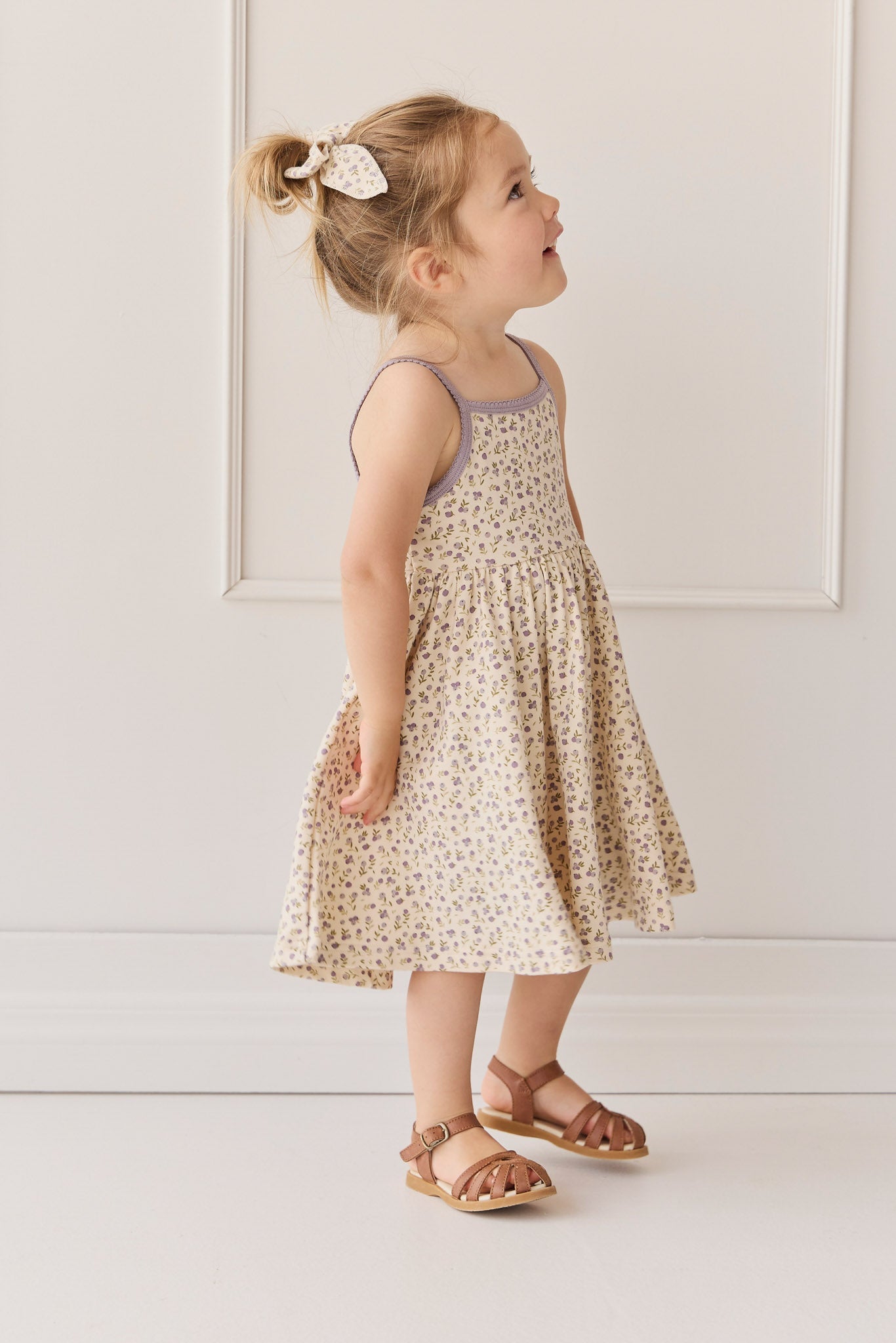 Organic Cotton Samantha Dress - Blueberry Field Raindrops