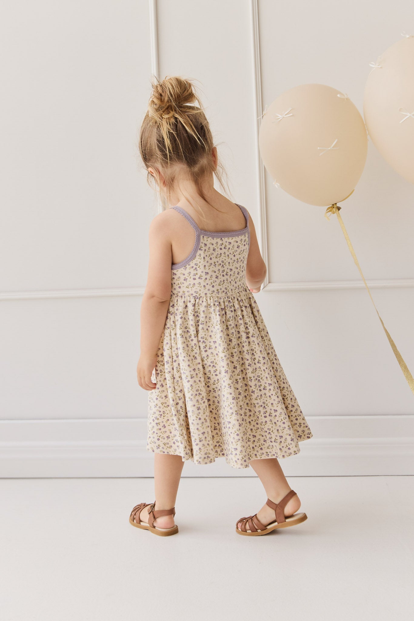 Organic Cotton Samantha Dress - Blueberry Field Raindrops