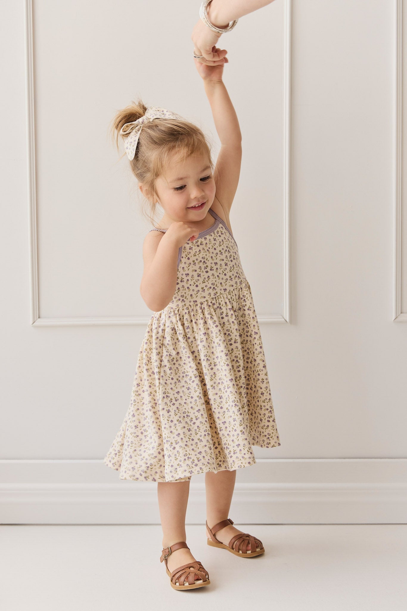 Organic Cotton Samantha Dress - Blueberry Field Raindrops
