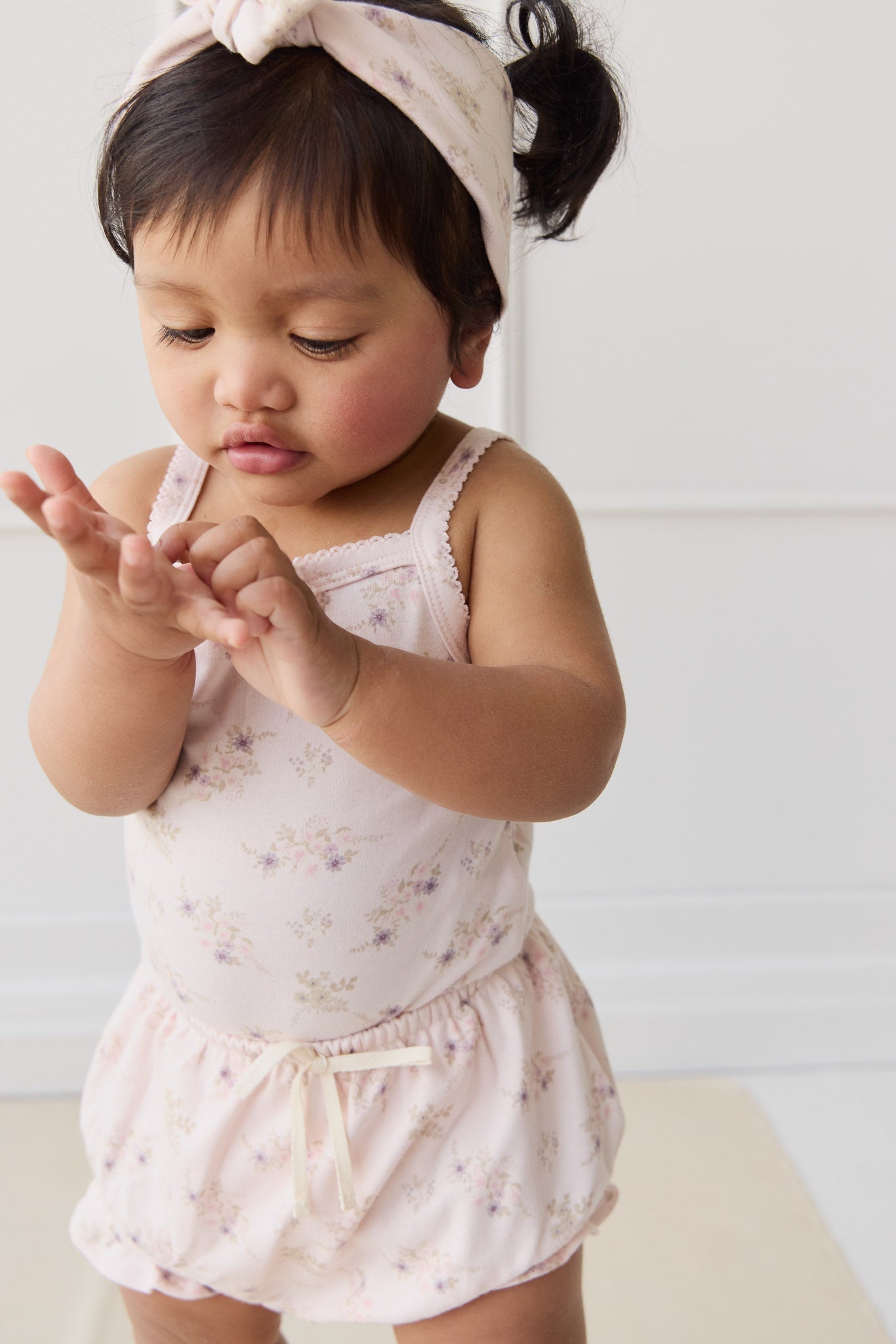 Organic Cotton Bridget Singlet Bodysuit - Sweet Pea Floral