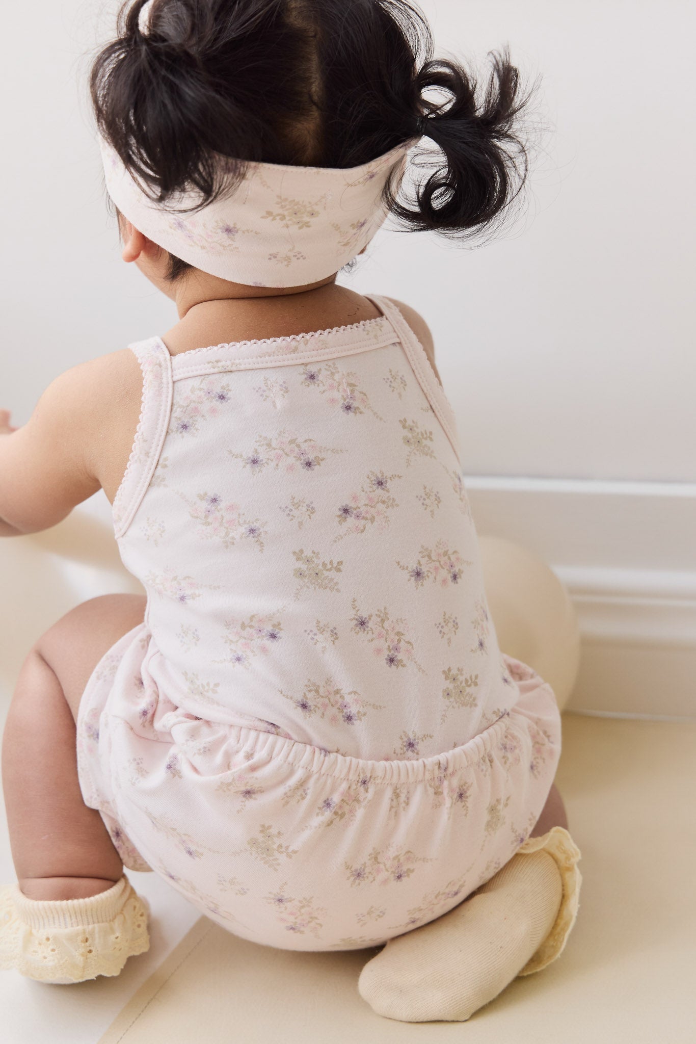 Organic Cotton Bridget Singlet Bodysuit - Sweet Pea Floral