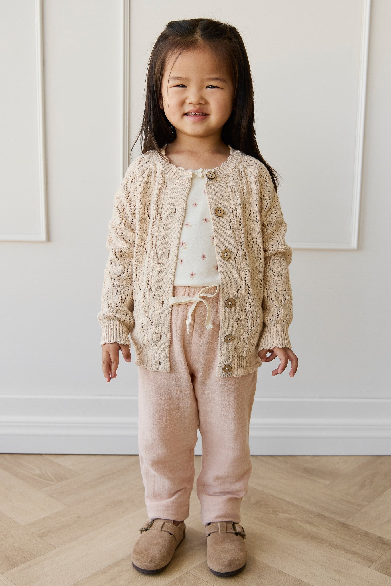 Organic Cotton Muslin Cordelia Pant - Chalky Pink
