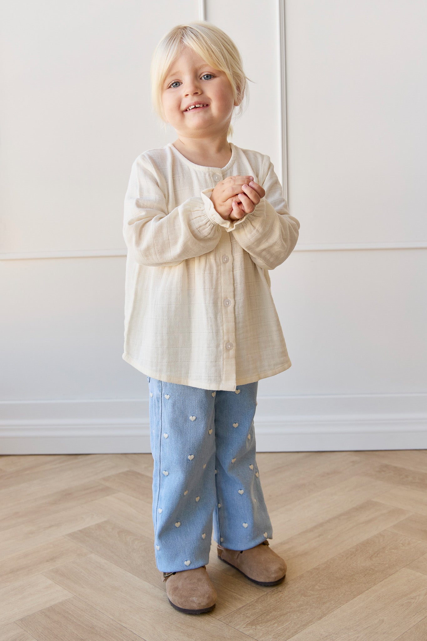 Organic Cotton Muslin Eloise Top - Parchment