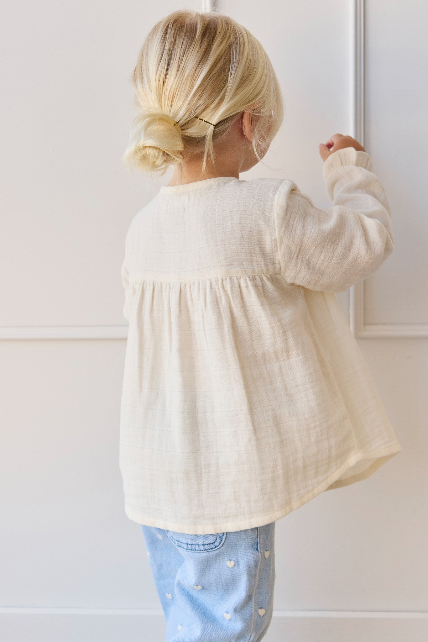 Organic Cotton Muslin Eloise Top - Parchment