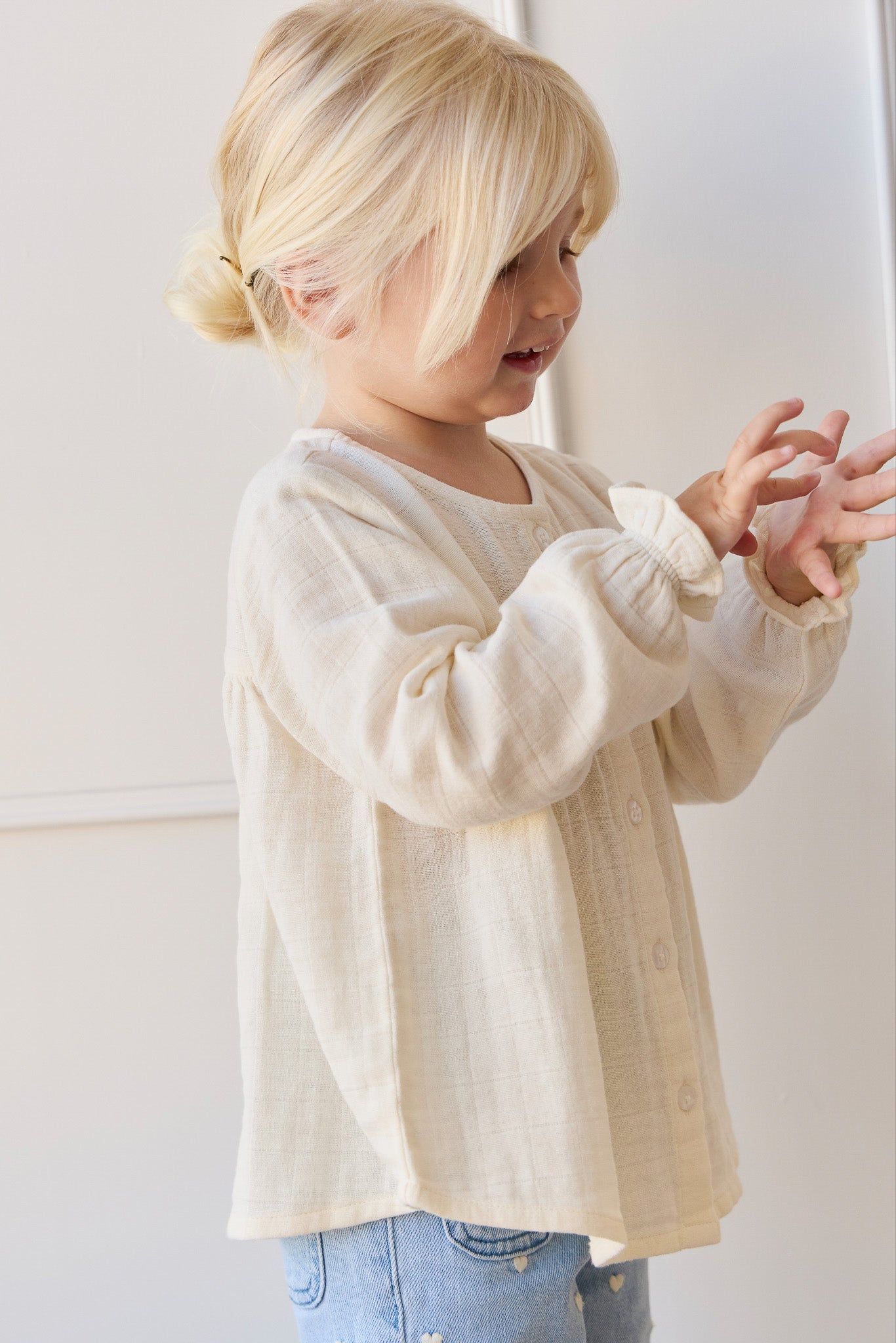 Organic Cotton Muslin Eloise Top - Parchment