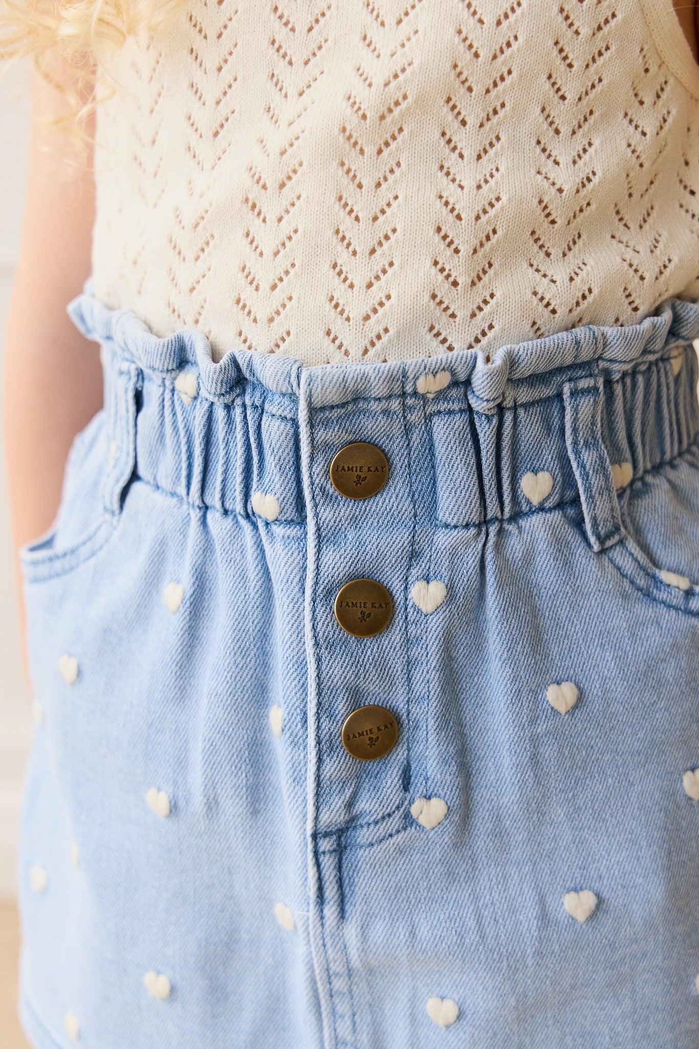 Briella Skirt - Petite Heart Denim