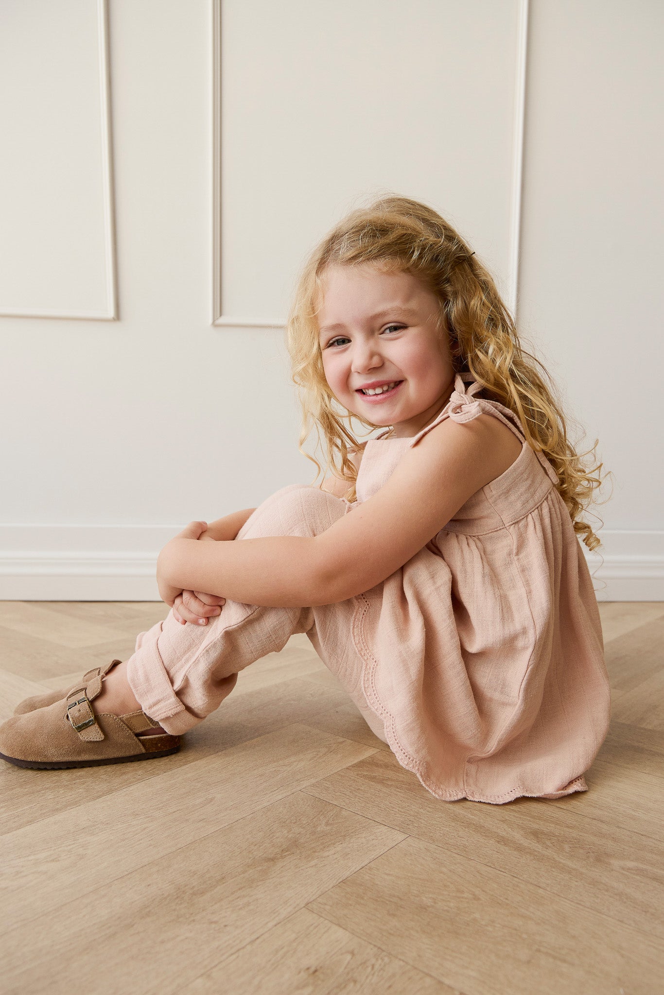 Organic Cotton Muslin Cordelia Pant - Chalky Pink