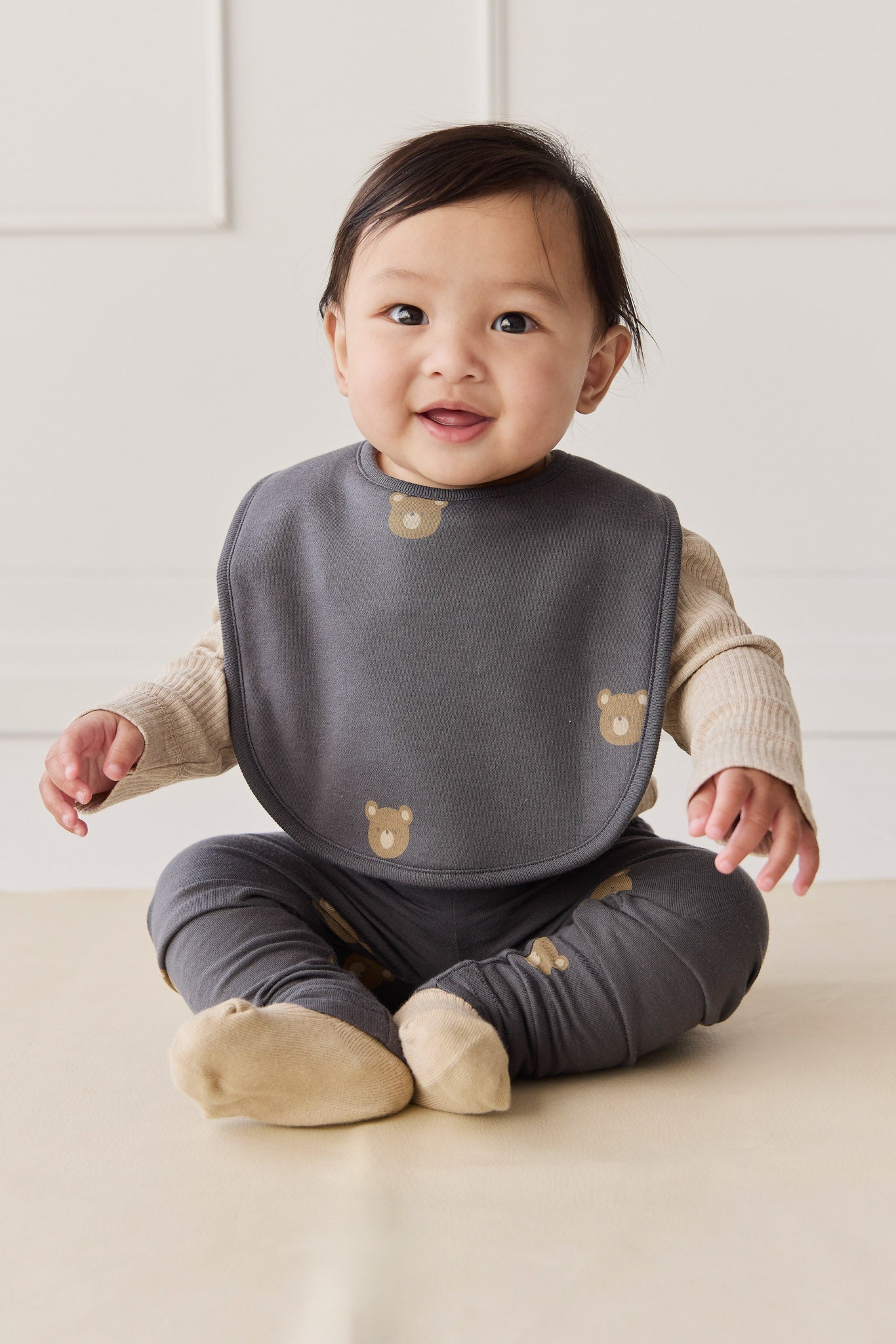 Organic Cotton Everyday Legging - Bobbie Bears Black Oyster