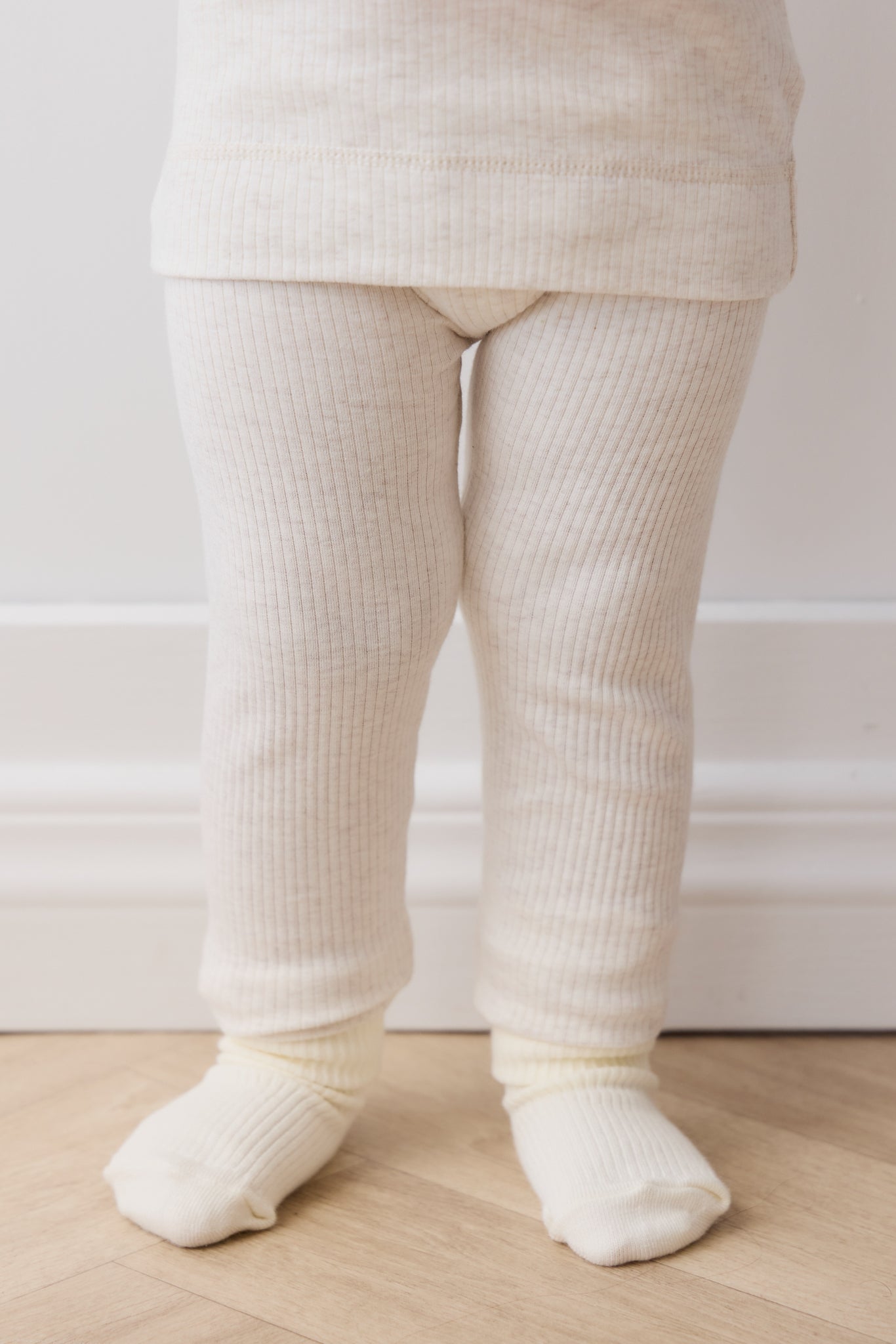 Organic Cotton Modal Everyday Legging - Oatmeal Marle