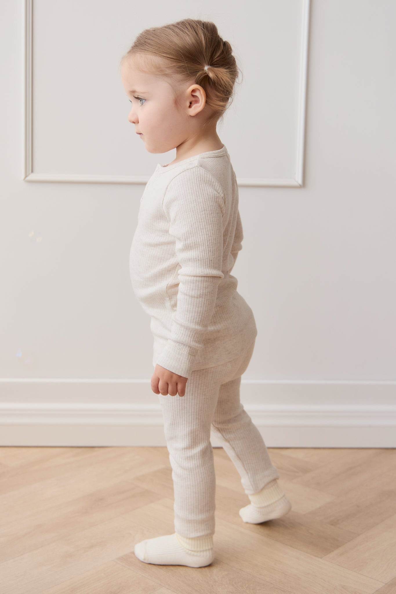 Organic Cotton Modal Everyday Legging - Oatmeal Marle