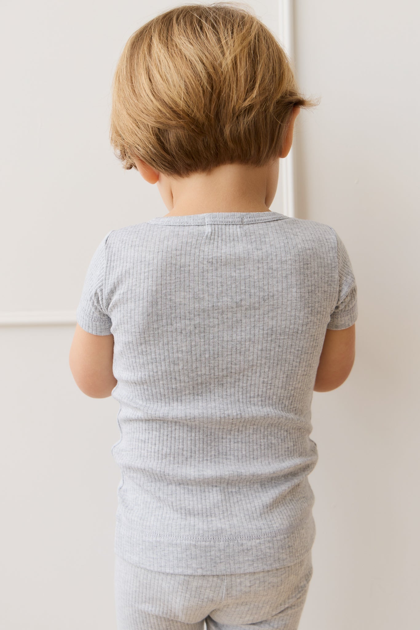 Organic Cotton Modal Henley Tee - Light Grey Marle
